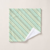 青パターン(の模様が)あるアステカ、ティール(緑がかった色)、リネン バスタオルセット (ウォッシュタオル)