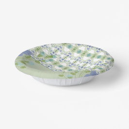 青パターン（の模様が）あるフローラ ペーパーボウル