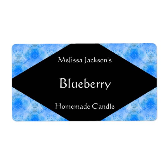 青パターン(の模様が)ある石鹸またはキャンドルラベル ラベル (正面)