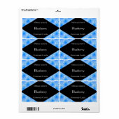 青パターン(の模様が)ある石鹸またはキャンドルラベル ラベル (フルシート)