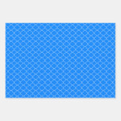 青パターン（の模様が）ある ラッピングペーパーシート (正面2)