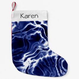 青パター渦巻形のン小クリスマスストッキング スモールクリスマスストッキング