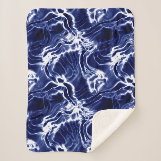 青パタ渦巻形のーン シェルパブランケット (正面)