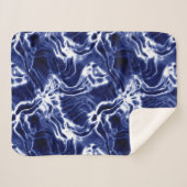 青パタ渦巻形のーン シェルパブランケット (正面(横))