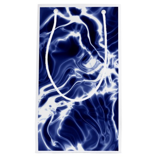 青パタ渦巻形のーン スモールペーパーバッグ (正面)