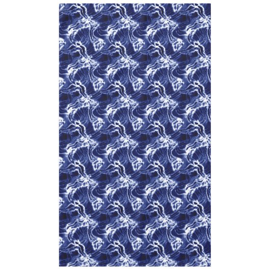 青パタ渦巻形のーン テーブルクロス (正面)