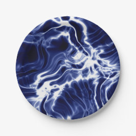 青パタ渦巻形のーン ペーパープレート