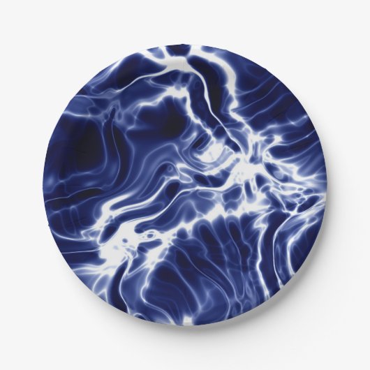 青パタ渦巻形のーン ペーパープレート (正面)