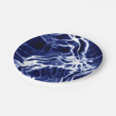 青パタ渦巻形のーン ペーパープレート (アングル)