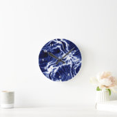 青パタ渦巻形のーン  ラウンド壁時計 (ホーム)