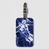 青パタ渦巻形のーン ラゲッジタグ (正面縦)