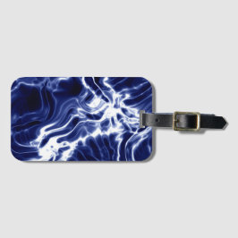 青パタ渦巻形のーン ラゲッジタグ