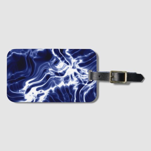 青パタ渦巻形のーン ラゲッジタグ (正面横)