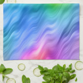 青パンジーの波状テクスチャ キッチンタオル (折り畳み)