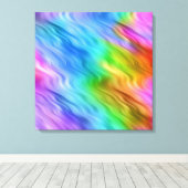 青パンジーの波状テクスチャ キャンバスプリント (インサイチュ (ウッドフロア))