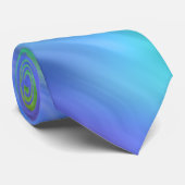 青パンジーの波状テクスチャ ネクタイ (ロール)