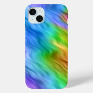 青パンジーの波状テクスチャ iPhone 15 MINIケース