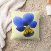 青パンジー枕 クッション (ブランケット)