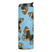 青パンジー蝶パターン タンブラー (回転左)