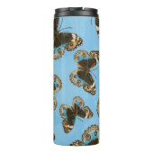 青パンジー蝶パターン タンブラー (裏面)