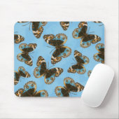 青パンジー蝶パターン マウスパッド (マウス)