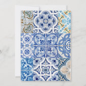 青パーソナライズされたいタイル サンキューカード (裏面)