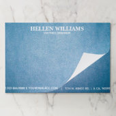 青パーソナライズされたいテクスチフェイクャ革 ペーパーパッド (折り畳み)