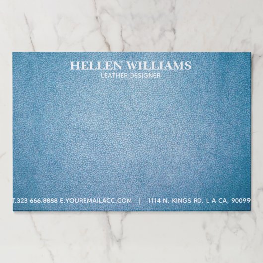 青パーソナライズされたいテクスチフェイクャ革 ペーパーパッド (正面)