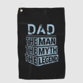 青パーソナライズされたい名前の男の神話の伝説 ゴルフタオル (正面)