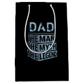 青パーソナライズされたい名前の男の神話の伝説 ミディアムペーパーバッグ (正面)