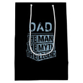 青パーソナライズされたい名前の男の神話の伝説 ミディアムペーパーバッグ (裏面)