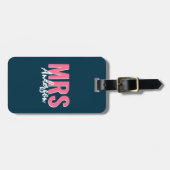 青パーソナライズされたい影の奥さん ラゲッジタグ (正面横)