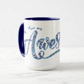 青パーソナライズされたい「最高だやる気を起こさせる」 マグカップ (正面左)