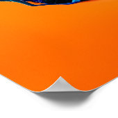 青パーソナライズされたとオレンジの抽象芸術馬術 ポスター (角)