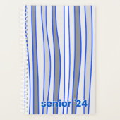 青パーソナライズされたとグレーのハードカバーのスパイラルプランナー プランナー手帳 (正面)