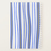 青パーソナライズされたとグレーのハードカバーのスパイラルプランナー プランナー手帳 (裏面)