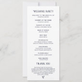 青パーソナライズされたとヒマワリ結婚式 プログラム (裏面)