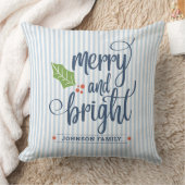 青パーソナライズされたと明メリーるいクリスマス クッション (ブランケット)