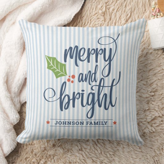 青パーソナライズされたと明メリーるいクリスマス クッション (ブランケット)