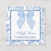 青パーソナライズされたと白のクラシック水色 エンクロージャーカード (正面)