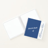青パーソナライズされたと白のスケッチブック ノートブック (内部)