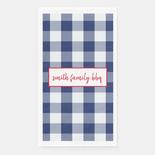 青パーソナライズされたと白のバッファロープレイド (正面)