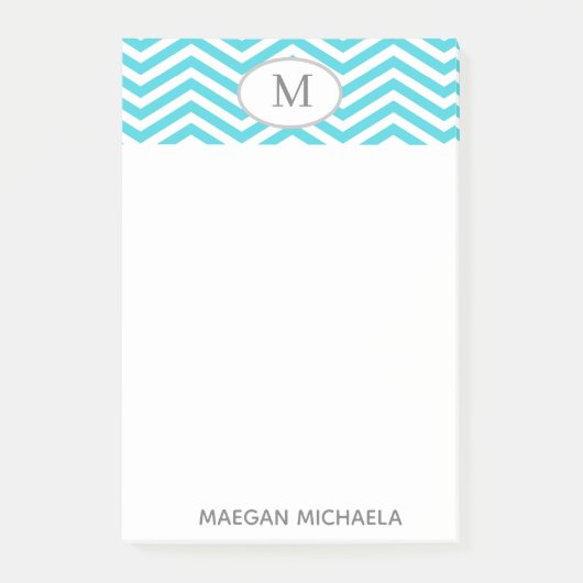 青パーソナライズされたと白の山形のPost-Itメモ ポストイット (正面)