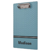 青パーソナライズされたと白の水玉模様クリップボード クリップボード (左)