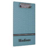 青パーソナライズされたと白の水玉模様クリップボード クリップボード (右)