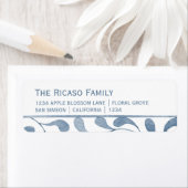 青パーソナライズされたと白の葉 ラベル (インサイチュ)