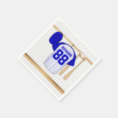 青パーソナライズされたと白の野球用ジャージー スタンダードカクテルナプキン (角)