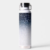 青パーソナライズされたと白グラデーション ウォーターボトル (背面)