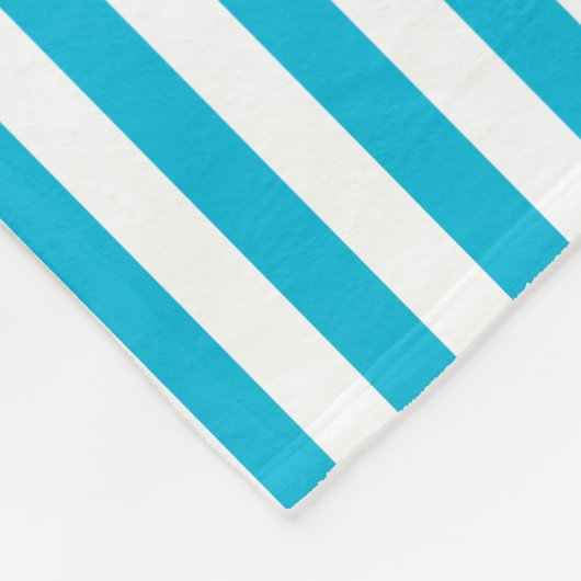 青パーソナライズされたと白ストライプの フリースブランケット (角)