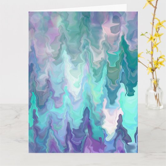 青パーソナライズされたと紫かわいらしの誕生日 カード (黄色い花)